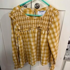 Old Navy Mustard Checkered Top
